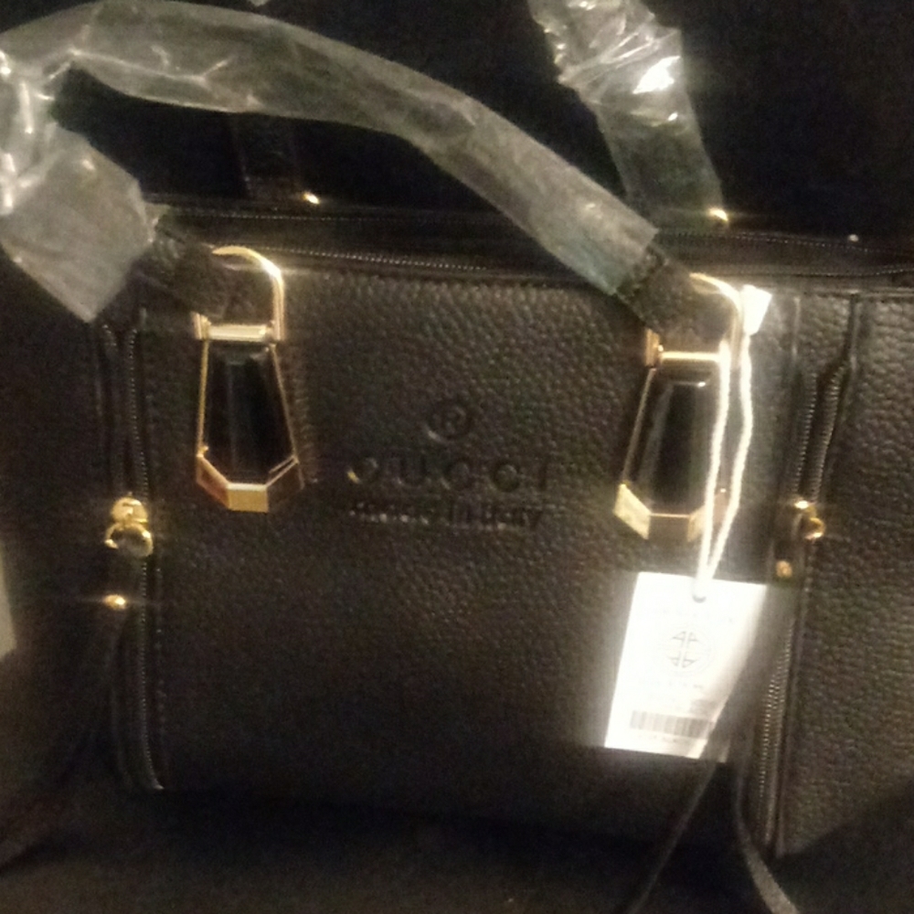 Women leather handbag black brand new